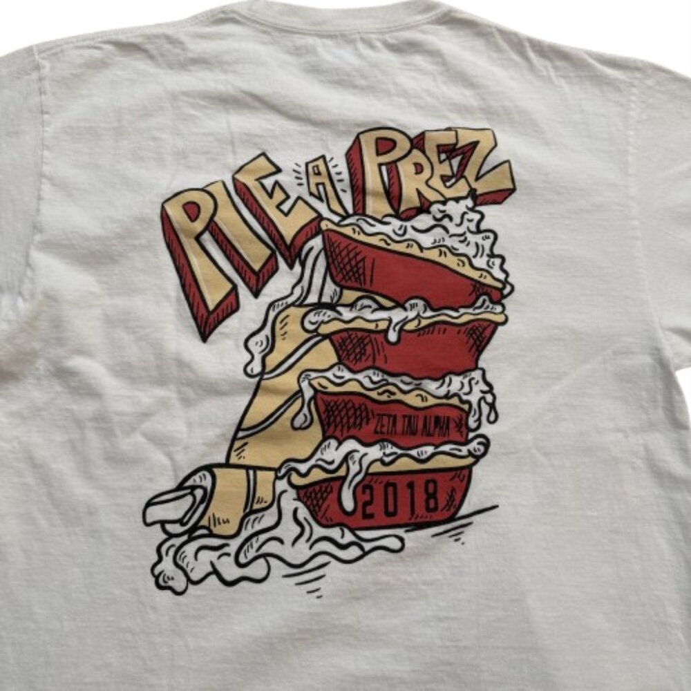 Zeta Tau Alpha Pie A Prez T-shirt size Large